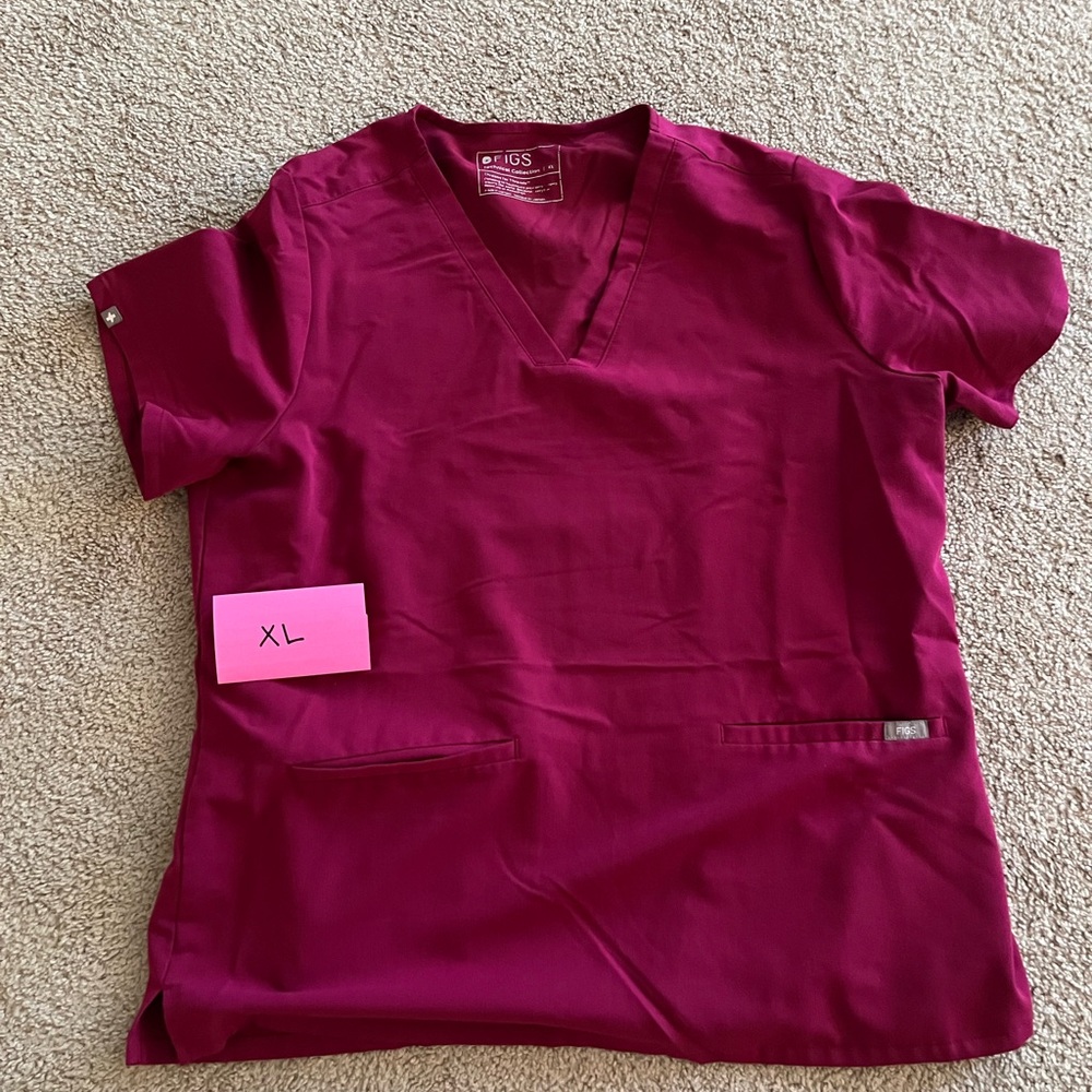 Figs Maroon Scrub set XL